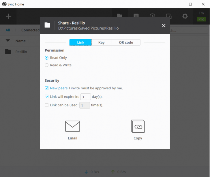 โปรแกรมซิงค์ข้อมูล Resilio Sync 