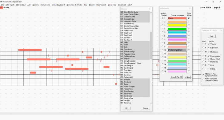 โปรแกรมเล่นเปียโน PianoRollComposer