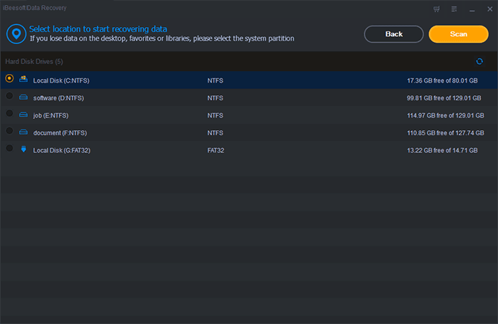 โปรแกรมกู้ข้อมูล กู้ไฟล์ iBeesoft Data Recovery
