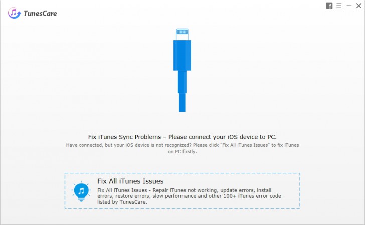 โปรแกรมแก้ไขปัญหา iTunes ฟรี TunesCare