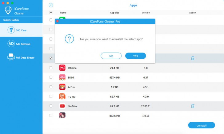 iCareFone Cleaner (โปรแกรมจัดการ iPhone ฟรี iCareFone Cleaner) : 