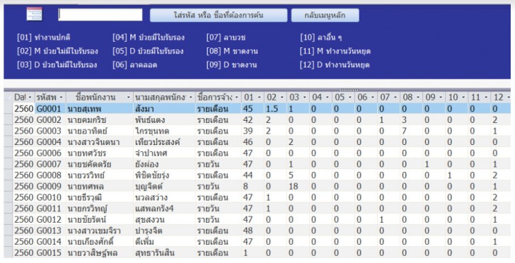 โปรแกรมคำนวณค่าแรงพนักงาน