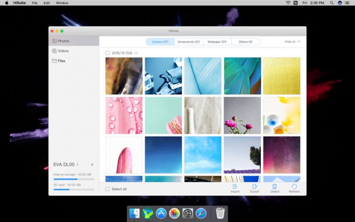 โปรแกรมจัดการข้อมูล HiSuite