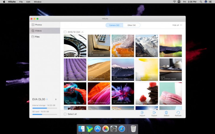 โปรแกรมจัดการข้อมูล HiSuite