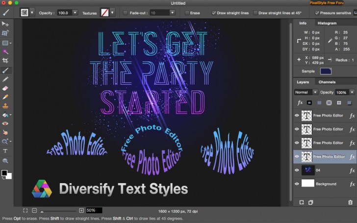 โปรแกรมแต่งรูป Photo Editor PixelStyle