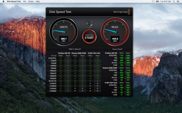 โปรแกรมเช็คความเร็วดิสก์ Blackmagic Disk Speed Test