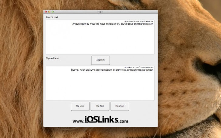 FlipiT! (โปรแกรม FlipiT! กลับตัวอักษร สลับตัวหนังสือ เรียงคำย้อนหลัง บน Mac) : 