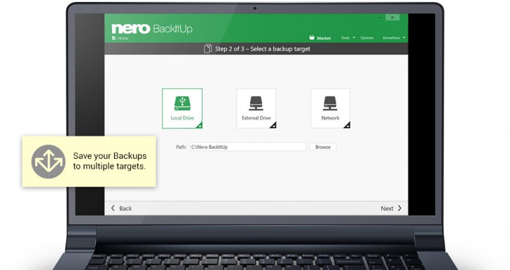 โปรแกรมสำรองข้อมูล Nero BackItUp