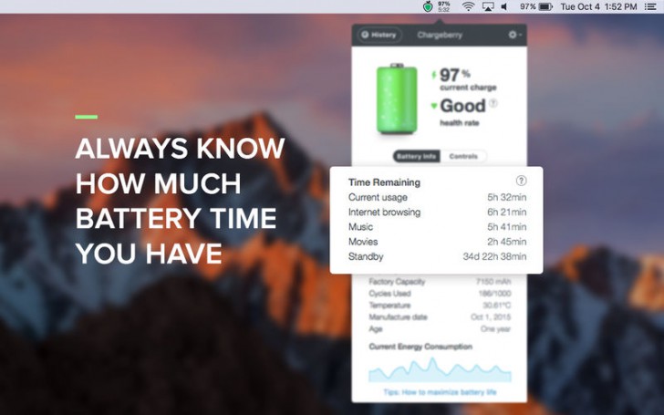 โปรแกรมเช็คแบตเตอรี่ Chargeberry