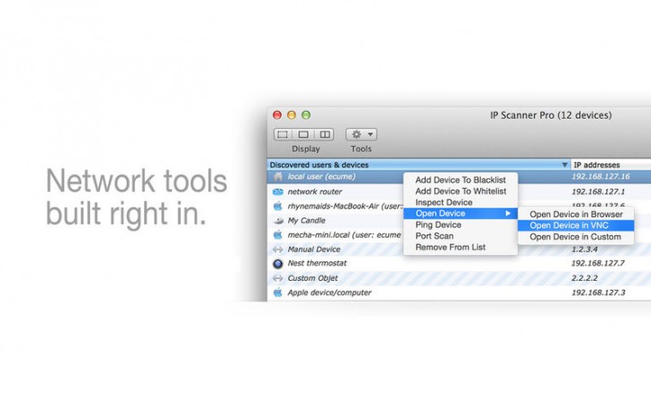 โปรแกรมสแกนไอพี ค้นหาไอพี IP Scanner for Mac