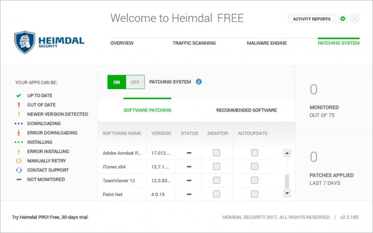โปรแกรมอัปเดตโปรแกรม Heimdal Free