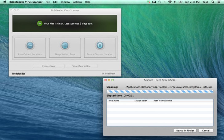 โปรแกรมสแกนไวรัส Bitdefender Virus Scanner