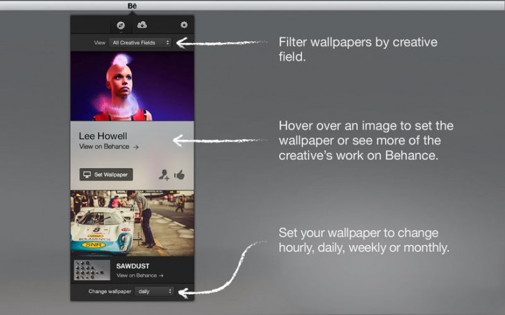 Wallpaper by Behance (โปรแกรมภาพพื้นหลัง แรงบันดาลใจ จาก Behance บน Mac) : 