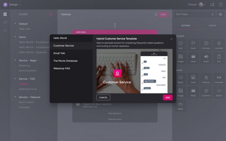 โปรแกรมสร้างบอทสนทนา Flow ai