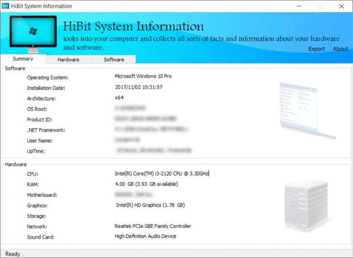 โปรแกรมเช็คสเปกคอมพิวเตอร์ HiBit System Information