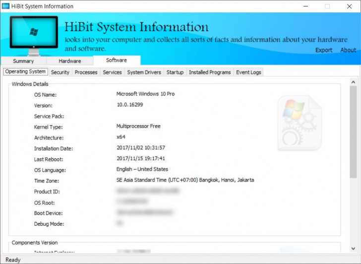 โปรแกรมเช็คสเปกคอมพิวเตอร์ HiBit System Information