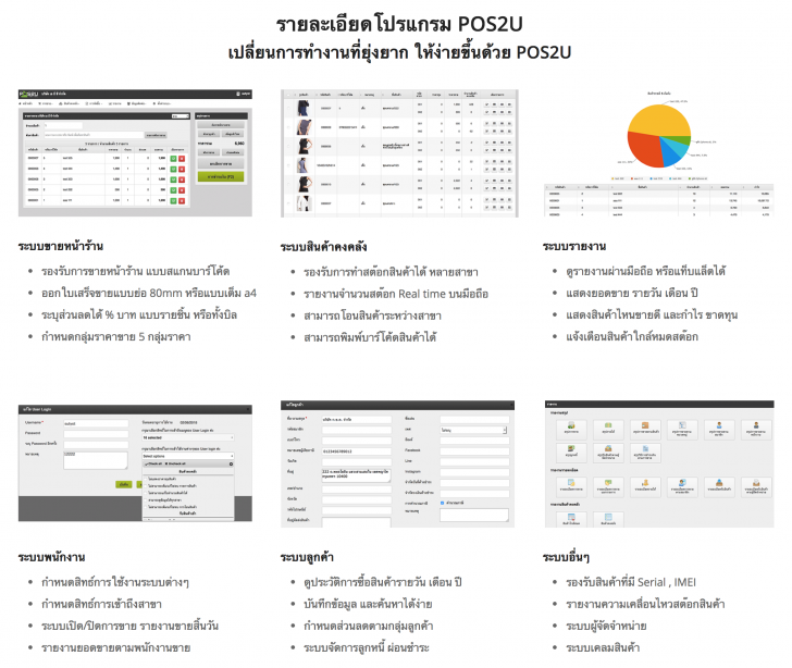 POS2U (โปรแกรมขายหน้าร้าน และสต๊อกสินค้าออนไลน์ สำหรับ SMEs) : 
