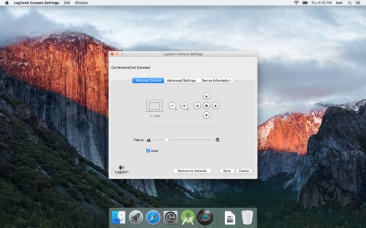 โปรแกรมตั้งค่ากล้อง Logitech Camera Settings