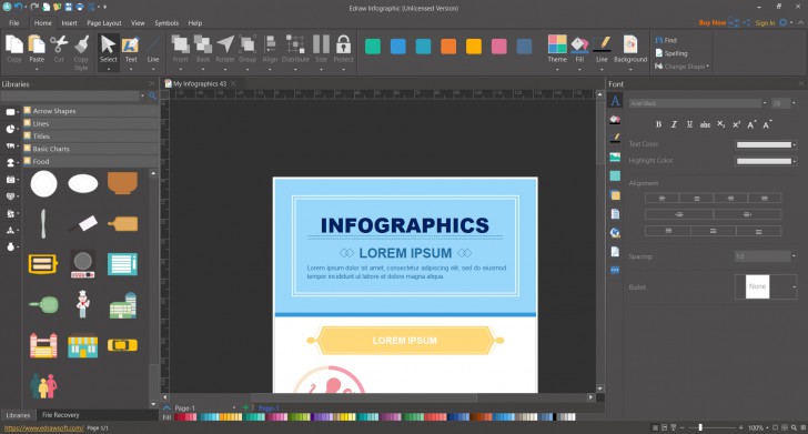โปรแกรมกราฟฟิก Edraw Infographic