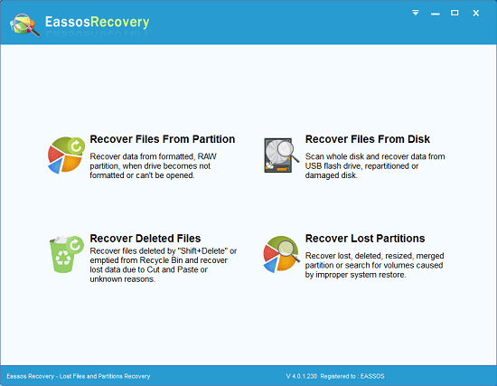 โปรแกรมกู้ข้อมูล Eassos Recovery Free