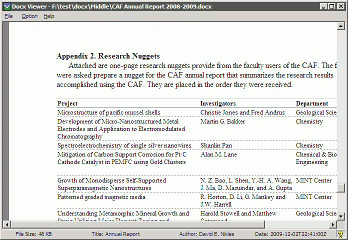 โปรแกรมเปิดไฟล์เอกสาร DocX Viewer