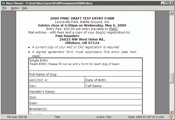 โปรแกรมเปิดไฟล์เอกสาร DocX Viewer