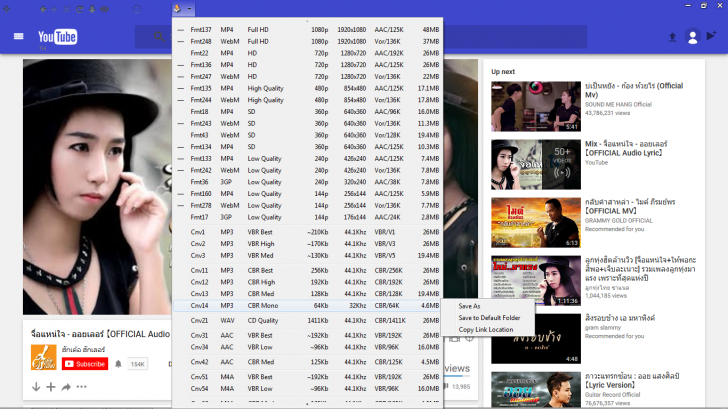 YouTube Browser (โปรแกรม Youtube Browser ดูคลิป ดาวน์โหลด วิดีโอจาก Youtube ฟรีๆ ไม่มีโฆษณา) : 