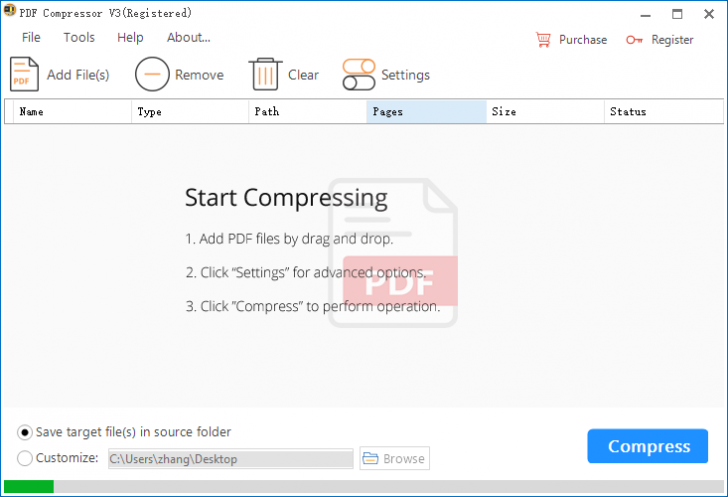 โปรแกรมบีบอัดไฟล์ PDF Compressor V3 โปรแกรมบีบอัดไฟล์ PDF Compressor V3