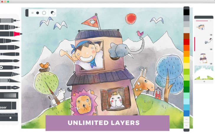 Tayasui Sketches (โปรแกรม Tayasui Sketches สเก็ตภาพ วาดรูป เหมือนจริง บน Mac) : 