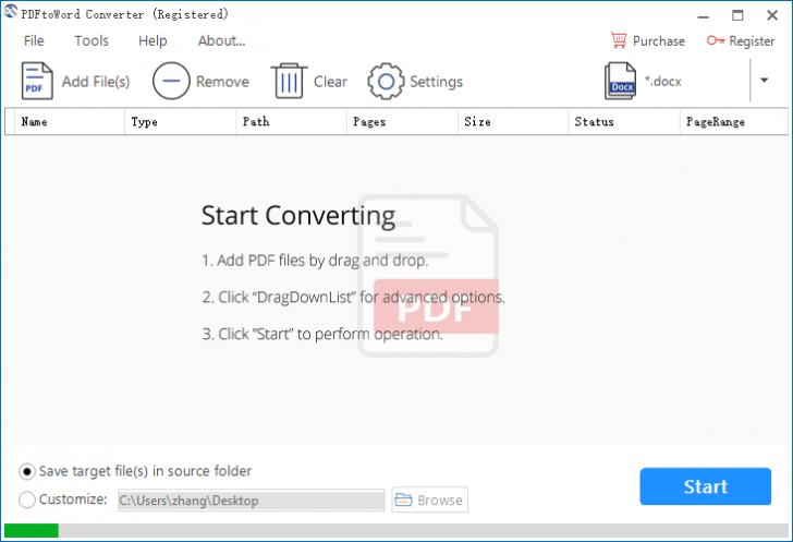 โปรแกรมแปลงไฟล์ PDFtoWord Converter