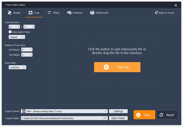โปรแกรมแก้ไขวิดีโอ ใส่เอฟเฟควิดีโอ Aiseesoft Free Video Editor โปรแกรมแก้ไขวิดีโอ ใส่เอฟเฟควิดีโอ Aiseesoft Free Video Editor