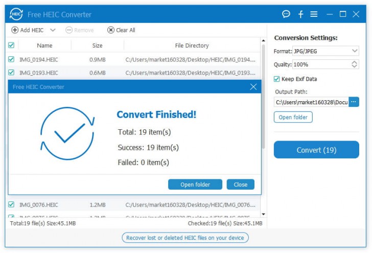 Aiseesoft Free HEIC Converter (โปรแกรมแปลงไฟล์ HEIC เป็น JPG PNG ฟรี) : 