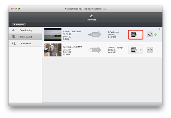 โปรแกรมโหลดคลิป Aiseesoft Free YouTube Downloader