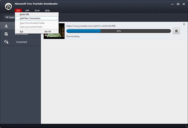 โปรแกรมโหลดคลิป Aiseesoft Free YouTube Downloader