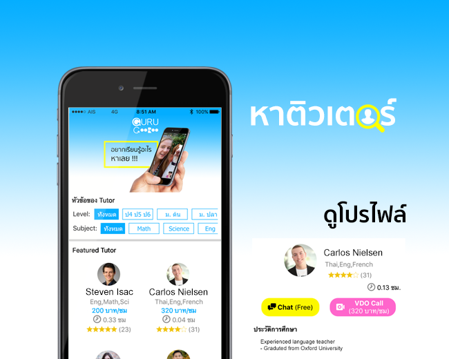 App เรียนออนไลน์ Guru Gooroo App เรียนออนไลน์ Guru Gooroo