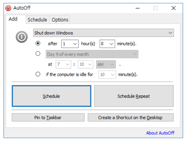 AutoOff (ตั้งเวลา ปิดเครื่องคอมพิวเตอร์) : 