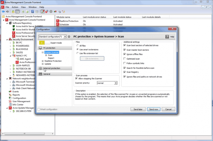 AVIRA Management Console Server (โปรแกรม จัดการ เครื่องลูกที่ติดตั้ง AVIRA ได้ทุกที่ ทุกเวลา) : 