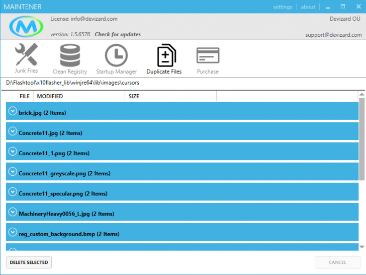 โปรแกรมลบไฟล์ขยะ Maintener