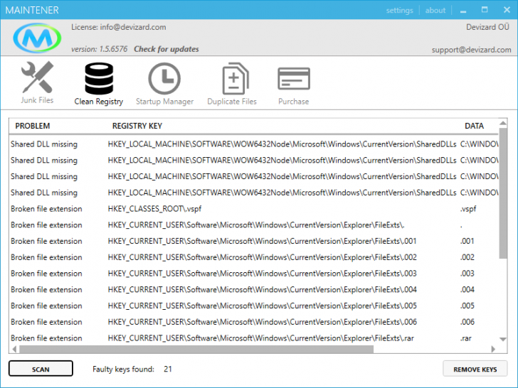 โปรแกรมลบไฟล์ขยะ Maintener