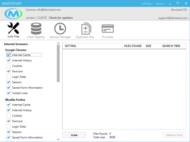Maintener (โปรแกรมลบไฟล์ขยะ ล้างไฟล์ซ้ำ บน PC ฟรี) : 