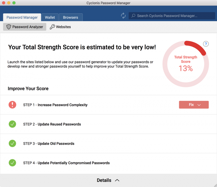 โปรแกรมจัดการรหัสผ่าน Cyclonis Password Manager