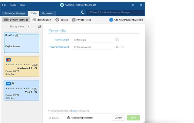 Cyclonis Password Manager (โปรแกรม จัดการรหัสผ่าน ช่วยจำรหัสผ่าน บน Windows และ macOS ฟรี) : 