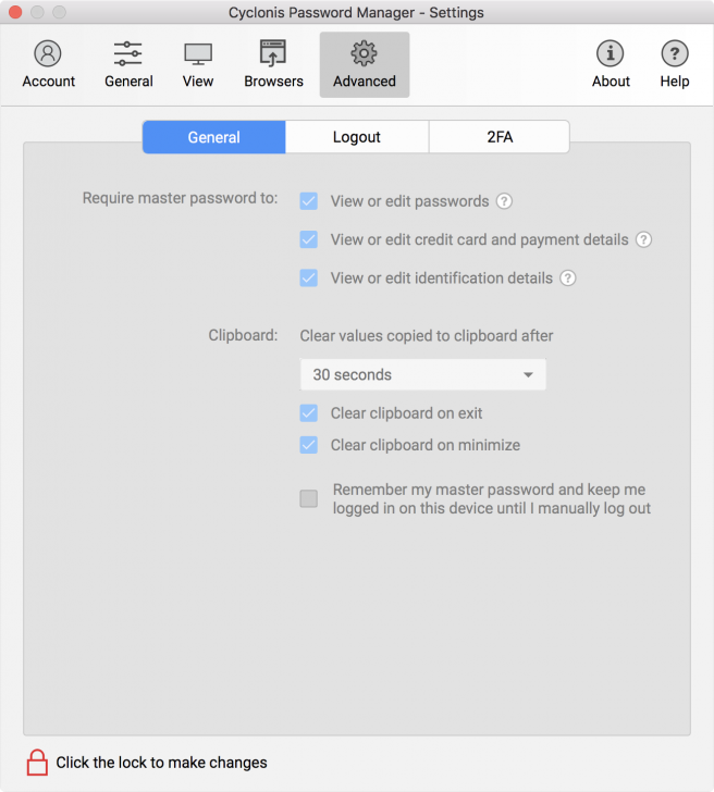 Cyclonis Password Manager (โปรแกรม จัดการรหัสผ่าน ช่วยจำรหัสผ่าน บน Windows และ macOS ฟรี) : 