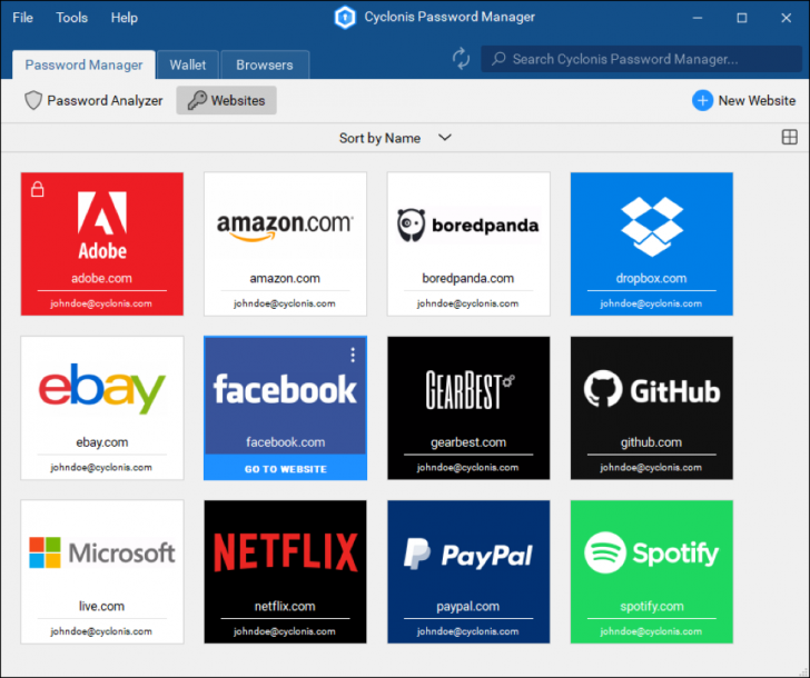 โปรแกรมจัดการรหัสผ่าน Cyclonis Password Manager