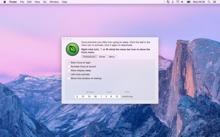 Coca (โปรแกรม Coca ป้องกัน Mac ปิดเครื่องเอง ไม่ให้เครื่องดับ) : 