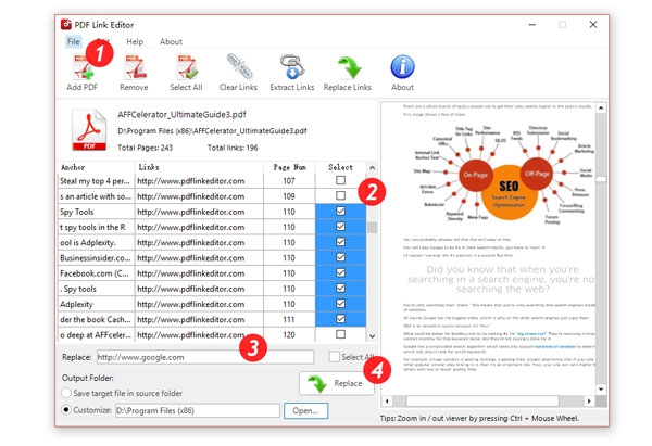 โปรแกรมจัดการลิงค์พีดีเอฟ PDF Link Editor