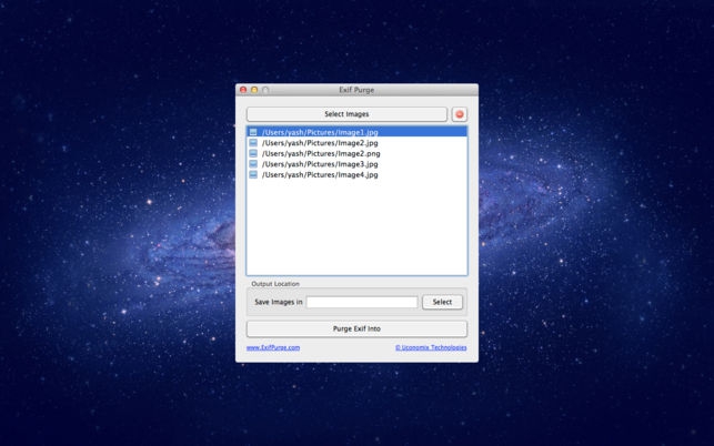 โปรแกรมลบข้อมูลรูปภาพ EXIFPurge