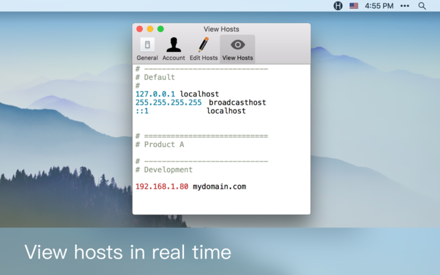 iHosts (โปรแกรม iHosts แก้ไขไฟล์ Hosts ผ่านเมนูบาร์ สำหรับเครื่อง Mac) : 