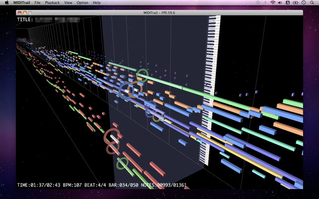 MIDITrail (โปรแกรม MIDITrail เล่นไฟล์เสียง MIDI แสดงเอฟเฟค 3D บนเครื่อง Mac) : 