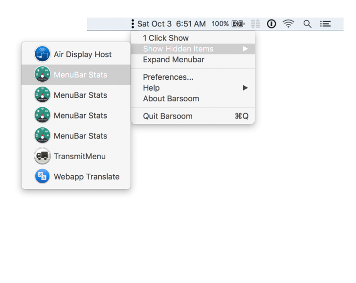 Barsoom 2 (โปรแกรม Barsoom 2 ซ่อนไอคอนในเมนูบาร์ บน Mac) : 